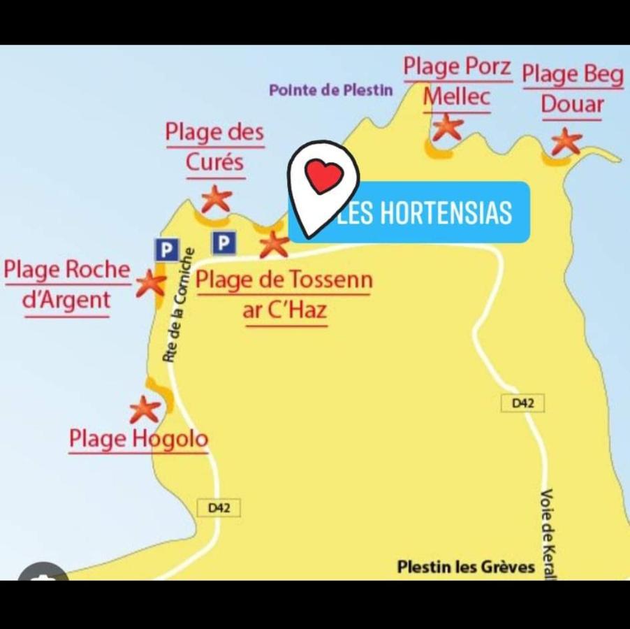 Plestin-les-Grèves Les Hortensias Grande Tente Familiale Deux Chambres Et Sejour Vue Mer Sur Camping Nature מראה חיצוני תמונה